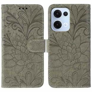 For OPPO Reno13 5G Global Lace Flower Embossing Flip Leather Phone Case(Grey)