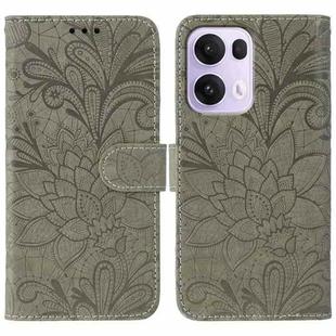 For OPPO Reno13 Pro 5G Global Lace Flower Embossing Flip Leather Phone Case(Grey)