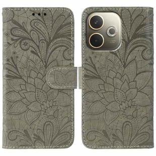 For OPPO A5 Pro 5G Global Lace Flower Embossing Flip Leather Phone Case(Grey)