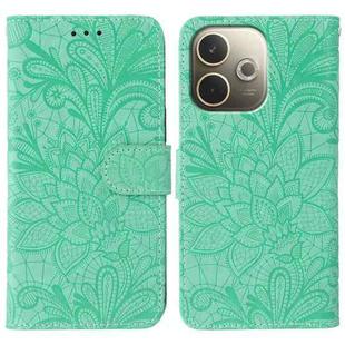 For OPPO A5 Pro 5G Global Lace Flower Embossing Flip Leather Phone Case(Green)