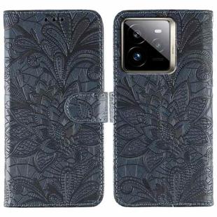 For Realme GT 7 Pro Lace Flower Embossing Flip Leather Phone Case(Dark Blue)