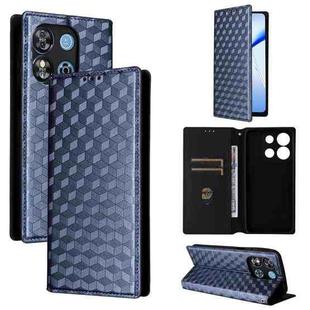 For Oukitel C57 / C57S / C57 Pro Cubic Grid Texture Flip Leather Phone Case(Blue)
