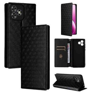 For Oukitel C53 Cubic Grid Texture Flip Leather Phone Case(Black)