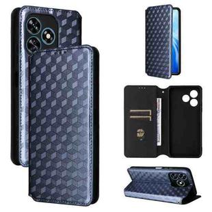 For Oukitel C51 Cubic Grid Texture Flip Leather Phone Case(Blue)