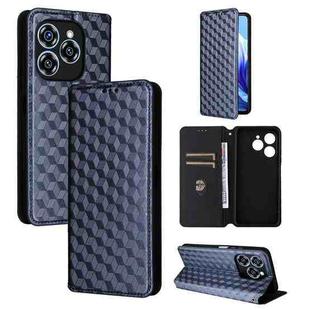 For Oukitel C50 Cubic Grid Texture Flip Leather Phone Case(Blue)