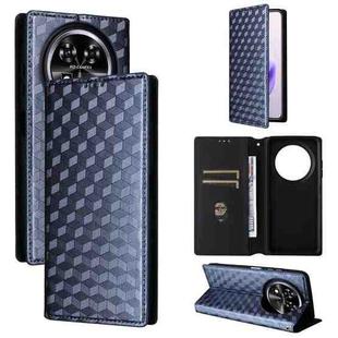 For Oukitel C37 Cubic Grid Texture Flip Leather Phone Case(Blue)