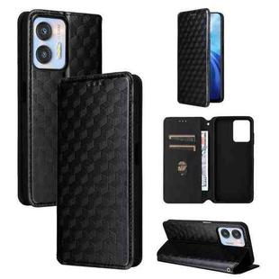 For Oukitel C35 / C36 Cubic Grid Texture Flip Leather Phone Case(Black)