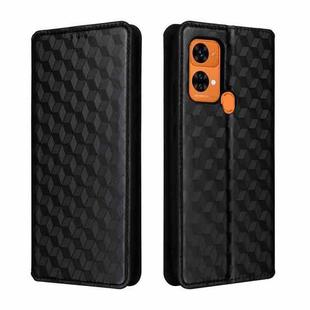 For Oukitel C33 Cubic Grid Texture Flip Leather Phone Case(Black)