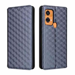For Oukitel C33 Cubic Grid Texture Flip Leather Phone Case(Blue)