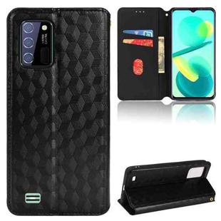 For Oukitel C25 Cubic Grid Texture Flip Leather Phone Case(Black)