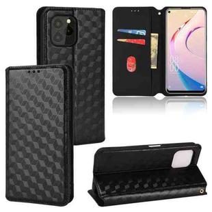For Oukitel C21 Pro Cubic Grid Texture Flip Leather Phone Case(Black)