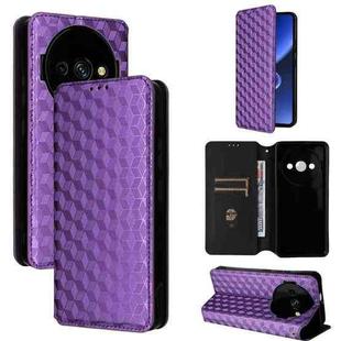 For Oukitel C59 / C59 Pro Cubic Grid Texture Flip Leather Phone Case(Purple)