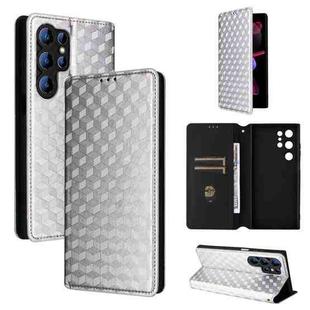 For Oukitel C61 / C61 Pro Cubic Grid Texture Flip Leather Phone Case(Silver)
