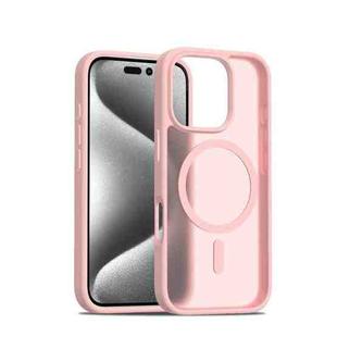 For iPhone 16 Pro Skin Feel TPU Hybrid PC MagSafe Phone Case(Pink)