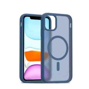 For iPhone 11 / XR Skin Feel TPU Hybrid PC MagSafe Phone Case(Blue)