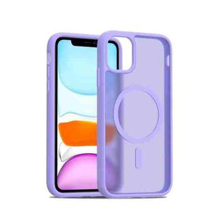 For iPhone 11 / XR Skin Feel TPU Hybrid PC MagSafe Phone Case(Purple)
