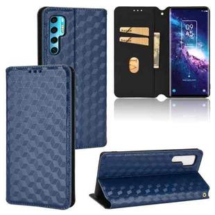For TCL 20 Pro 5G Cubic Grid Texture Flip Leather Phone Case(Blue)