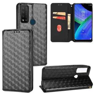 For TCL 20 R 5G / 20 AX 5G / Bremen 5G Cubic Grid Texture Flip Leather Phone Case(Black)