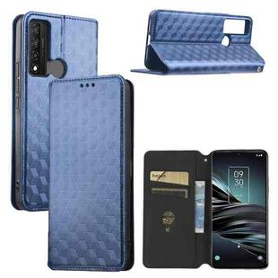 For TCL 20 XE Cubic Grid Texture Flip Leather Phone Case(Blue)