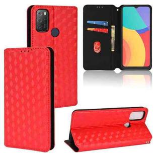 For TCL 20E / TCL 20Y Cubic Grid Texture Flip Leather Phone Case(Red)