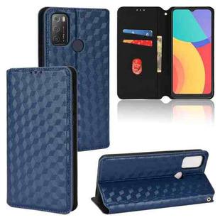For TCL 20E / TCL 20Y Cubic Grid Texture Flip Leather Phone Case(Blue)