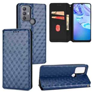 For TCL 30E / 30 SE / 305 / 306 Cubic Grid Texture Flip Leather Phone Case(Blue)