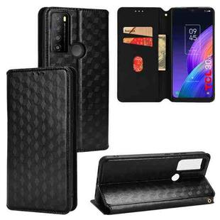 For TCL 30XL 2022 Cubic Grid Texture Flip Leather Phone Case(Black)