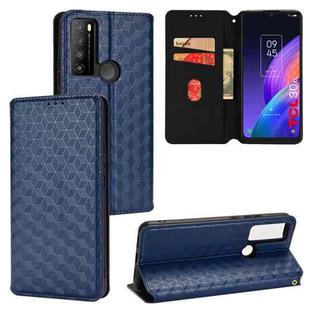For TCL 30XL 2022 Cubic Grid Texture Flip Leather Phone Case(Blue)