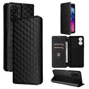For TCL 50 5G Cubic Grid Texture Flip Leather Phone Case(Black)