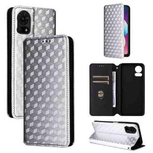 For TCL 50 LE / K23 / K24 Cubic Grid Texture Flip Leather Phone Case(Silver)