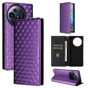 For TCL 50 NxtPaper / 50 Pro NxtPaper Cubic Grid Texture Flip Leather Phone Case(Purple)