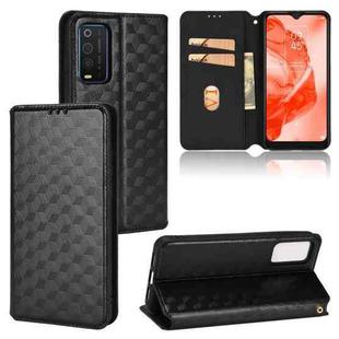For TCL 205 Cubic Grid Texture Flip Leather Phone Case(Black)