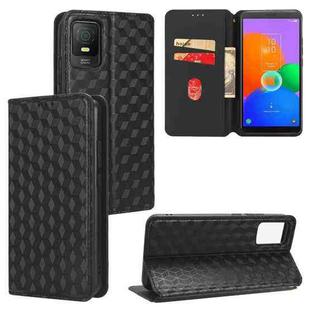 For TCL 403 Cubic Grid Texture Flip Leather Phone Case(Black)