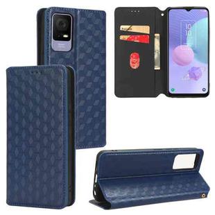 For TCL 405 / TCL 406 Cubic Grid Texture Flip Leather Phone Case(Blue)