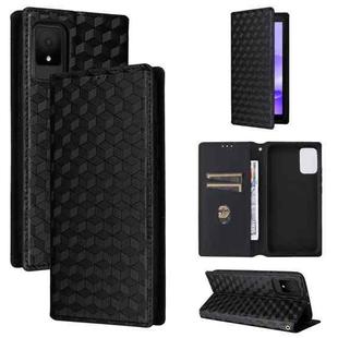 For TCL 502 Cubic Grid Texture Flip Leather Phone Case(Black)