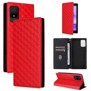 For TCL 502 Cubic Grid Texture Flip Leather Phone Case(Red)