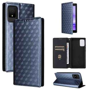 For TCL 502 Cubic Grid Texture Flip Leather Phone Case(Blue)