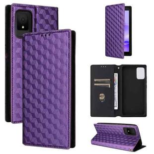 For TCL 502 Cubic Grid Texture Flip Leather Phone Case(Purple)