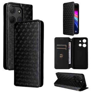 For TCL 503 Cubic Grid Texture Flip Leather Phone Case(Black)