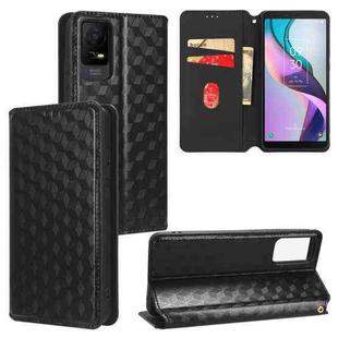 For TCL Ion X Cubic Grid Texture Flip Leather Phone Case(Black)