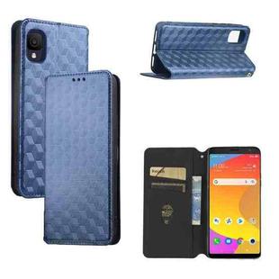 For TCL Ion Z Cubic Grid Texture Flip Leather Phone Case(Blue)