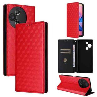 For TCL 60 5G / TCL 60R 5G Cubic Grid Texture Flip Leather Phone Case(Red)