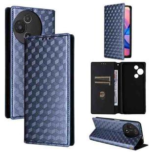 For TCL 60 5G / TCL 60R 5G Cubic Grid Texture Flip Leather Phone Case(Blue)