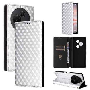 For TCL 60 NxtPaper Cubic Grid Texture Flip Leather Phone Case(Silver)
