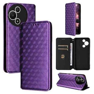 For TCL 60 SE NxtPaper 5G Cubic Grid Texture Flip Leather Phone Case(Purple)