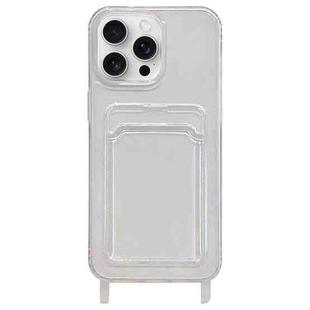 For iPhone 15 Pro Max Transparent Card Slot TPU Phone Case with Lanyard Hole