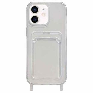 For iPhone 11 Transparent Card Slot TPU Phone Case with Lanyard Hole