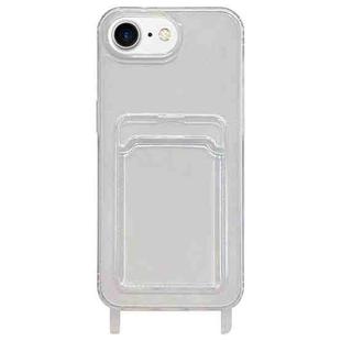 For iPhone 6 / 7 / 8 Transparent Card Slot TPU Phone Case with Lanyard Hole