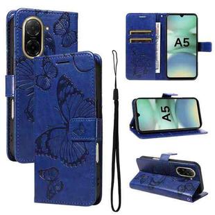For Redmi A5 4G 173.3mm 3D Butterfly Embossed Pattern Flip Leather Phone Case(Blue)