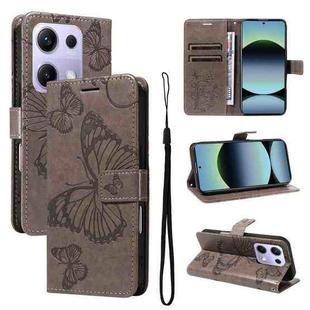 For Redmi Note 13 Pro 4G / 14S 4G 3D Butterfly Embossed Pattern Flip Leather Phone Case(Grey)